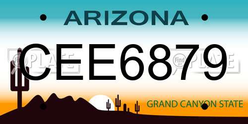 CEE6879 Arizona License Plate