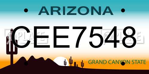 CEE7548 Arizona License Plate