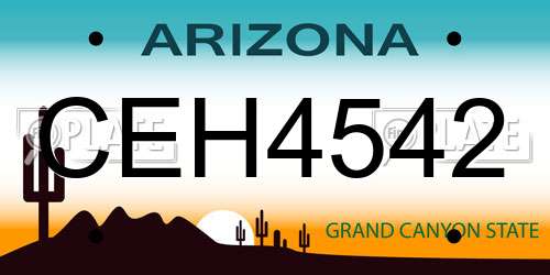 CEH4542 Arizona License Plate
