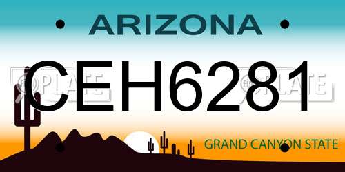 CEH6281 Arizona License Plate