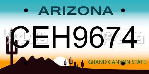CEH9674 Arizona License Plate
