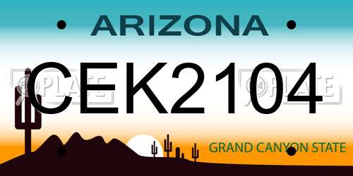 CEK2104 Arizona License Plate