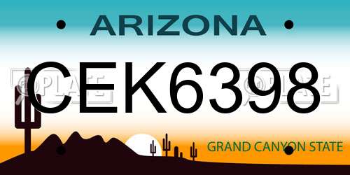 CEK6398 Arizona License Plate