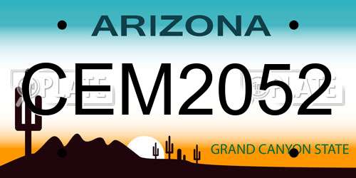 CEM2052 Arizona License Plate
