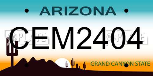 CEM2404 Arizona License Plate