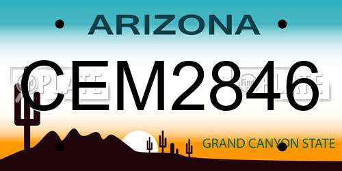 CEM2846 Arizona License Plate