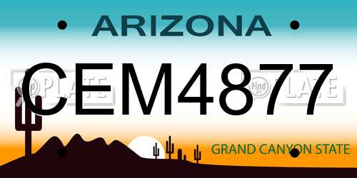 CEM4877 Arizona License Plate