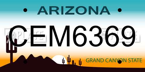 CEM6369 Arizona License Plate
