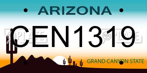 CEN1319 Arizona License Plate