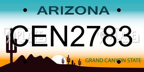 CEN2783 Arizona License Plate