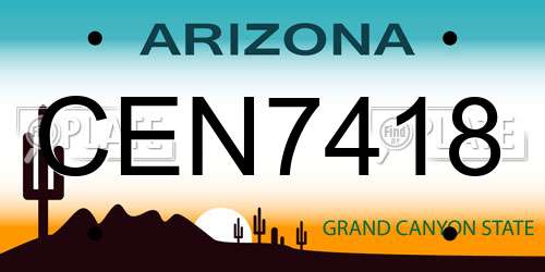 CEN7418 Arizona License Plate