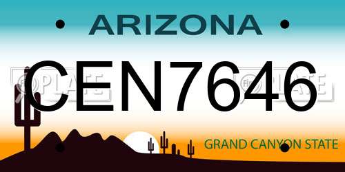 CEN7646 Arizona License Plate