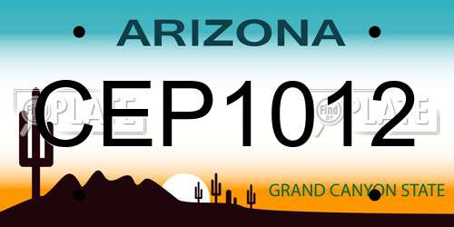 CEP1012 Arizona License Plate