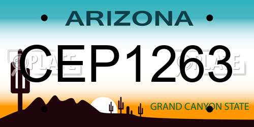 CEP1263 Arizona License Plate