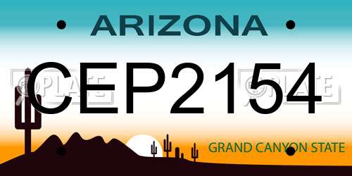 CEP2154 Arizona License Plate