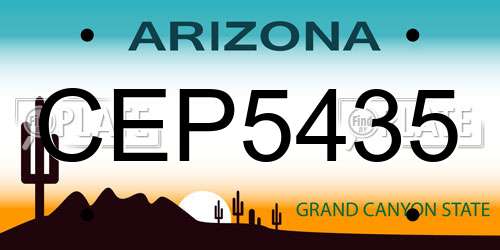 CEP5435 Arizona License Plate