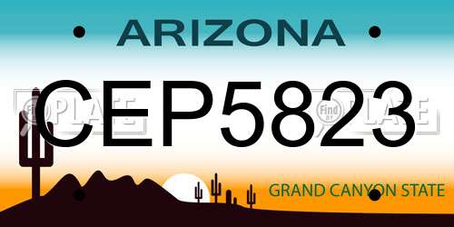 CEP5823 Arizona License Plate