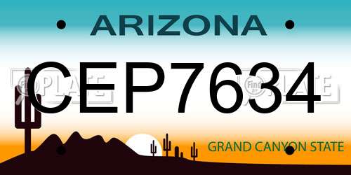 CEP7634 Arizona License Plate
