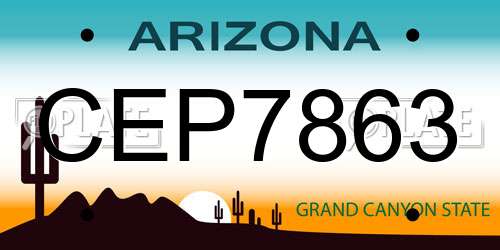 CEP7863 Arizona License Plate