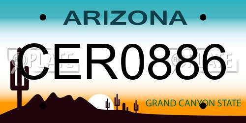 CER0886 Arizona License Plate