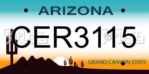 CER3115 Arizona License Plate