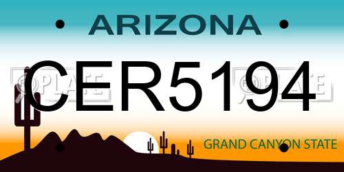 CER5194 Arizona License Plate