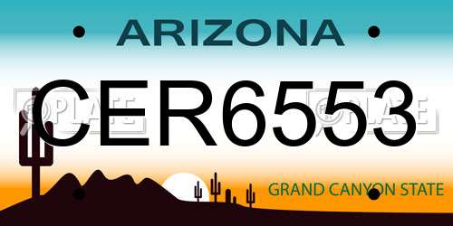 CER6553 Arizona License Plate