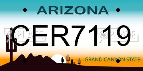 CER7119 Arizona License Plate