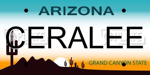 CERALEE Arizona License Plate