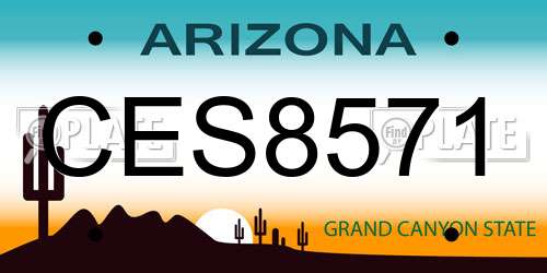 CES8571 Arizona License Plate