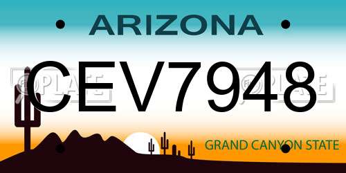 CEV7948 Arizona License Plate