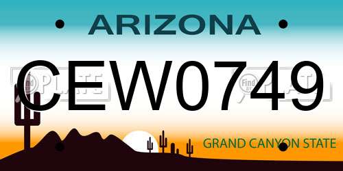 CEW0749 Arizona License Plate