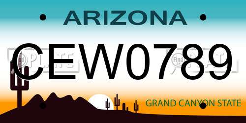 CEW0789 Arizona License Plate