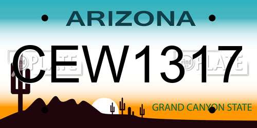 CEW1317 Arizona License Plate