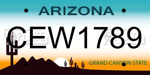CEW1789 Arizona License Plate