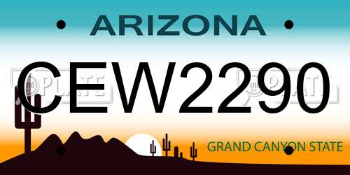 CEW2290 Arizona License Plate