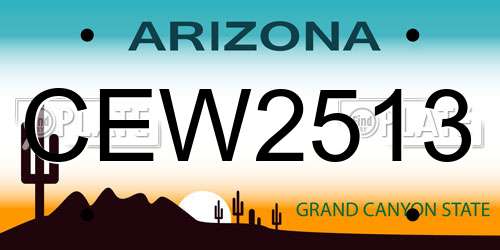 CEW2513 Arizona License Plate