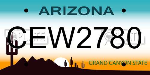 CEW2780 Arizona License Plate