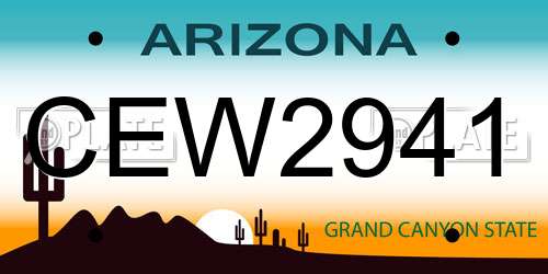 CEW2941 Arizona License Plate