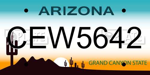 CEW5642 Arizona License Plate