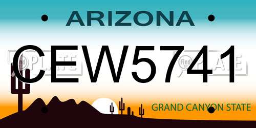 CEW5741 Arizona License Plate