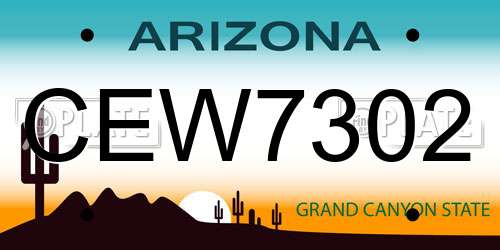 CEW7302 Arizona License Plate