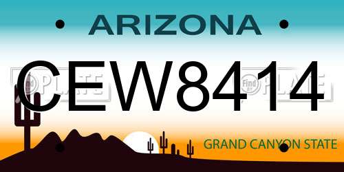 CEW8414 Arizona License Plate
