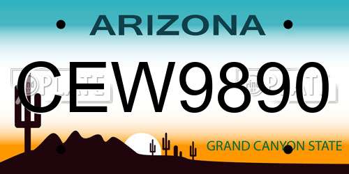 CEW9890 Arizona License Plate
