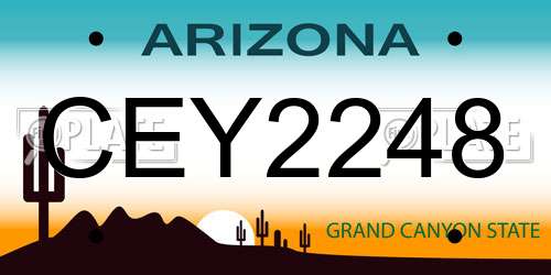 CEY2248 Arizona License Plate