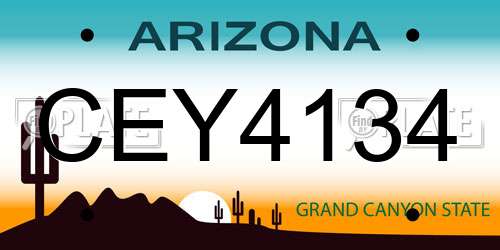 CEY4134 Arizona License Plate
