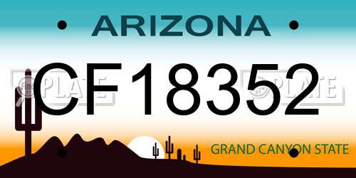 CF18352 Arizona License Plate