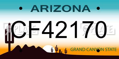 CF42170 Arizona License Plate