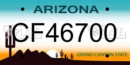 CF46700 Arizona License Plate