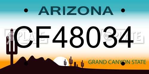 CF48034 Arizona License Plate